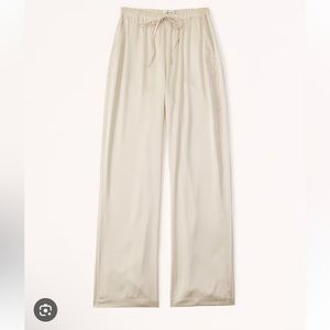 Abercrombie Wide Leg Drawstring Satin Pants
